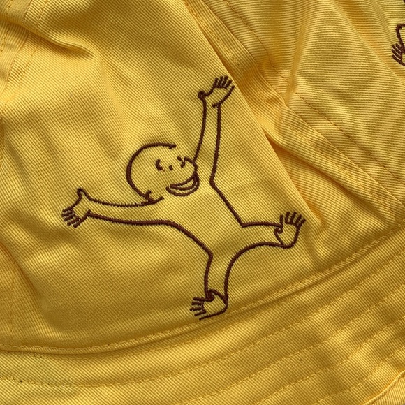 Hanna Andersson toddler Yellow Bucket Hat Embroidered Curious George - Picture 2 of 9